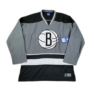 ULTRA GAME  New York Brooklyn‎ GRAY Hockey Jersey Size Large BRAND NEW